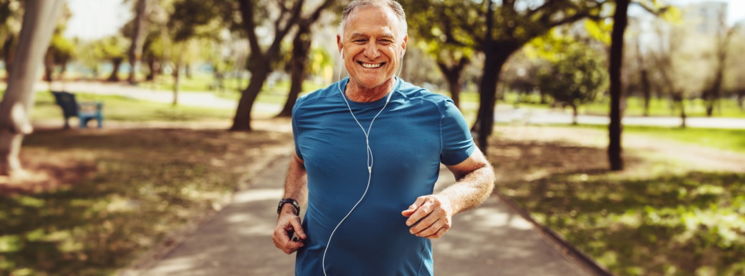 Healthy older man running